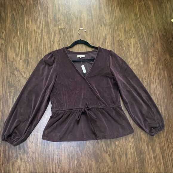 Madewell Tops - Madewell corduroy tie front faux wrap top size L